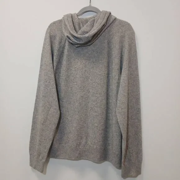 Vince mens xl wool cashmere full zip sweater gray hoodie longsleeve